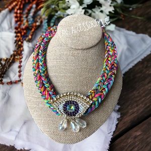 Handmade braided thread necklace